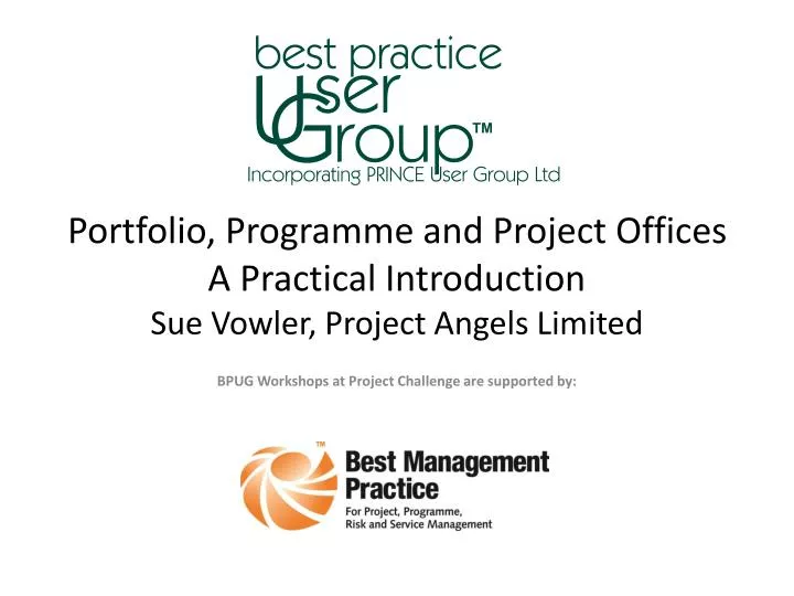portfolio programme and project offices a practical introduction sue vowler project angels limited