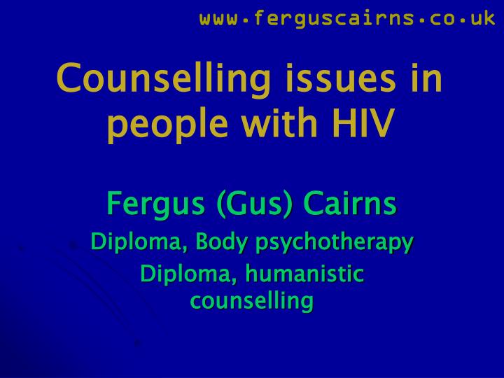 counselling issues in people with hiv