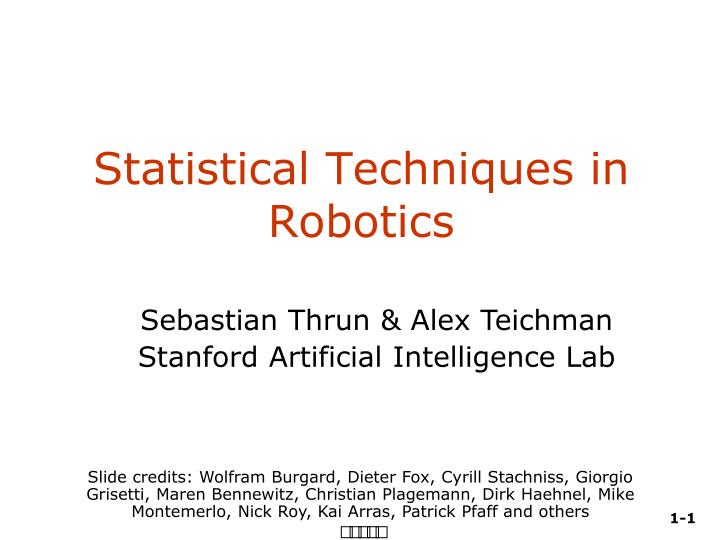 statistical techniques in robotics