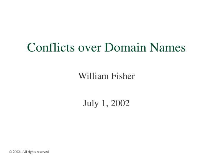 conflicts over domain names