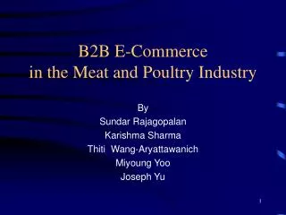 B2B E-Commerce in the Meat and Poultry Industry
