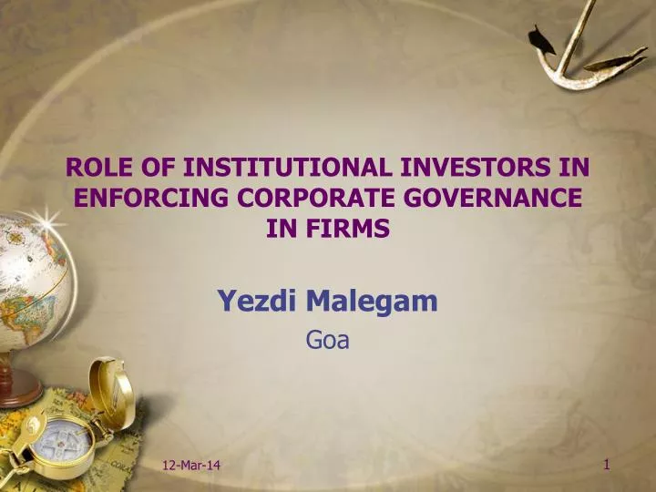 role of institutional investors in enforcing corporate governance in firms