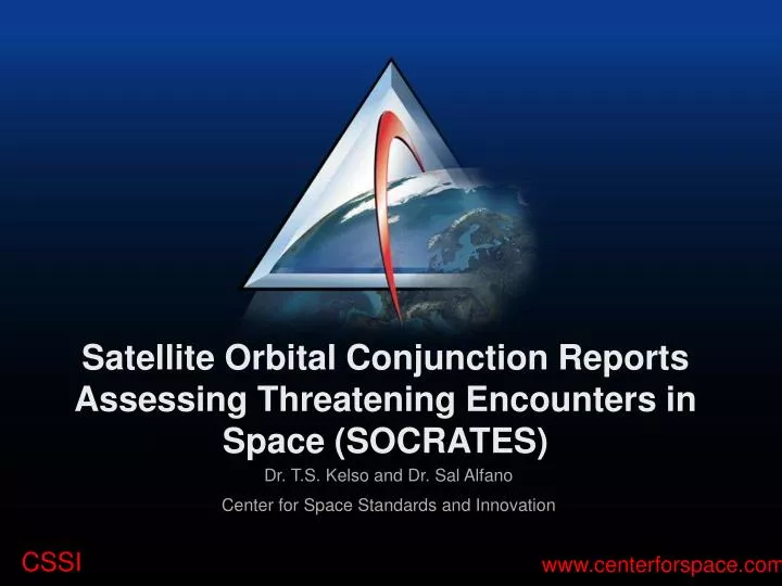 satellite orbital conjunction reports assessing threatening encounters in space socrates