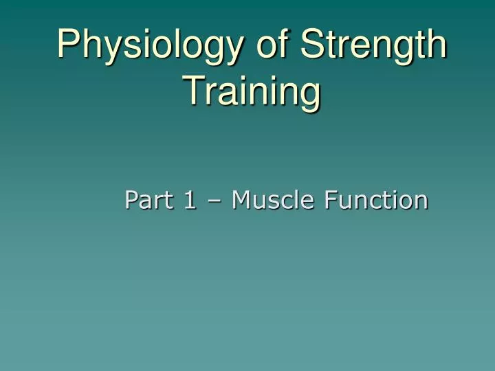 physiology of strength training