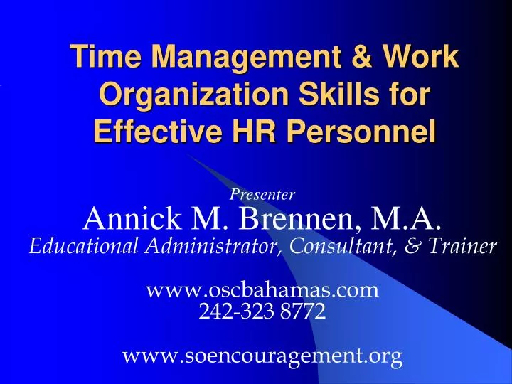 time management work organization skills for effective hr personnel