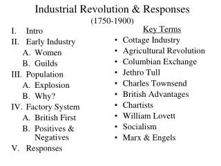 Industrial Revolution &amp; Responses (1750-1900)
