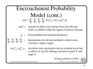 Encroachment Probability Model (cont.)