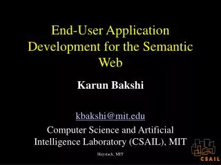 End-User Application Development for the Semantic Web