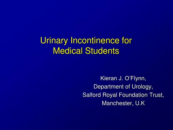urinary incontinence for medical students