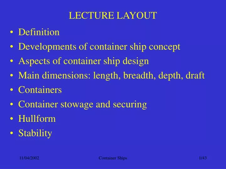 lecture layout
