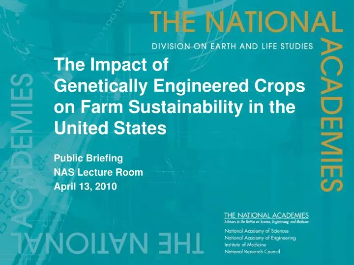 the impact of genetically engineered crops on farm sustainability in the united states