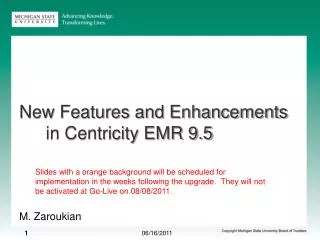 New Features and Enhancements in Centricity EMR 9.5