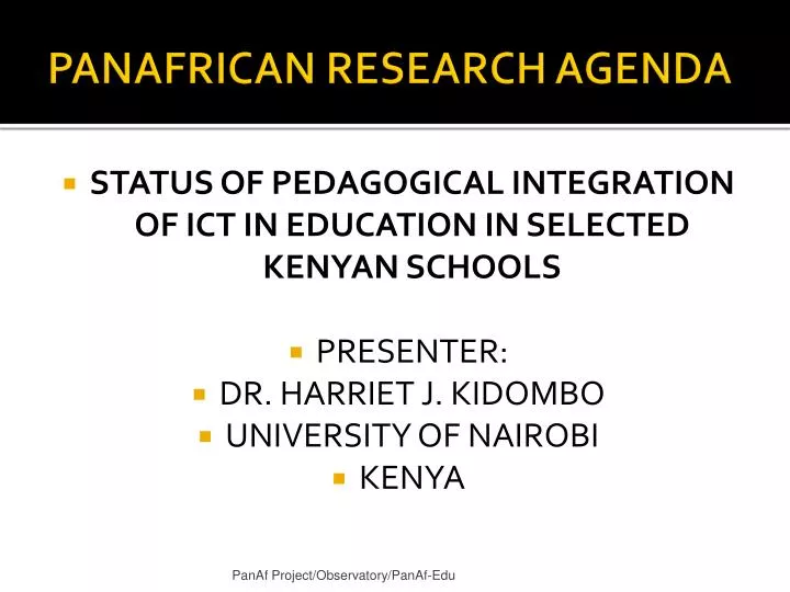 panafrican research agenda