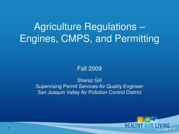 agriculture regulations engines cmps and permitting