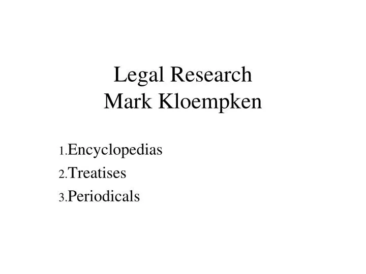 legal research mark kloempken