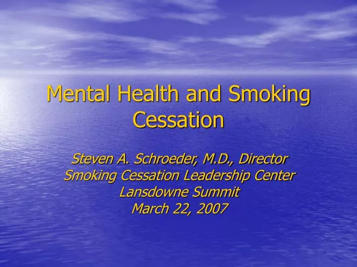 mental health and smoking cessation
