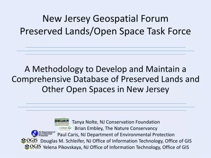 new jersey geospatial forum preserved lands open space task force