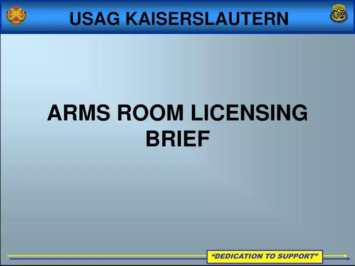 arms room licensing brief