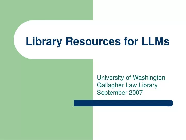 library resources for llms