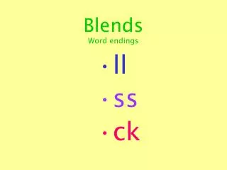 blends word endings