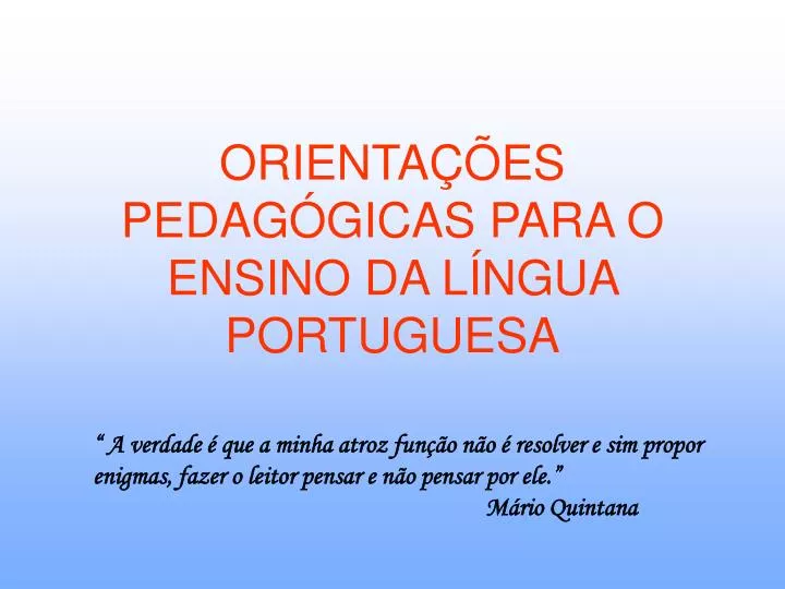 orienta es pedag gicas para o ensino da l ngua portuguesa