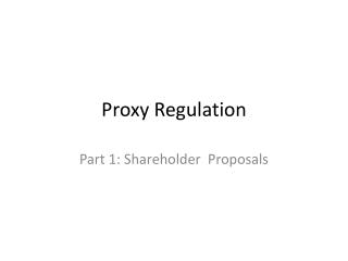 Proxy Regulation