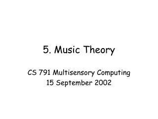 5. Music Theory