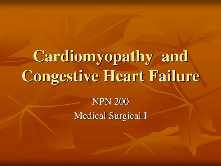 cardiomyopathy and congestive heart failure