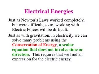 Electrical Energies