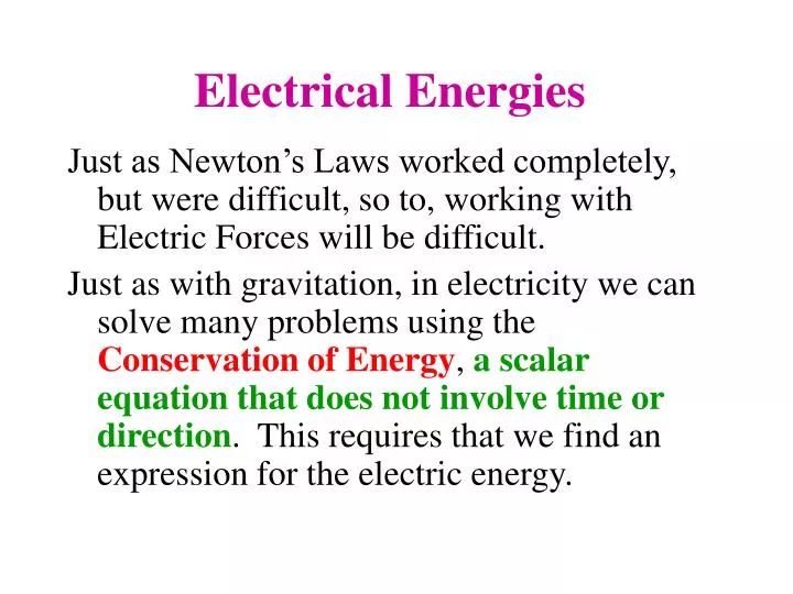 electrical energies