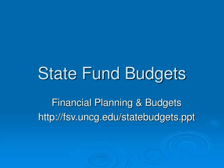 state fund budgets
