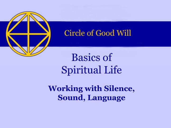 basics of spiritual life