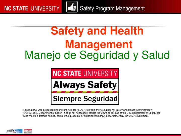 safety and health management