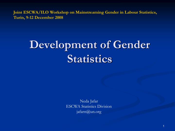 development of gender statistics