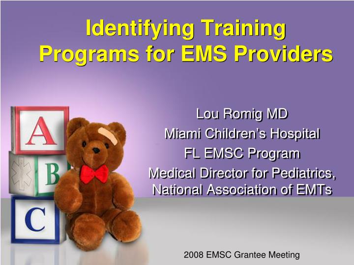 identifying training programs for ems providers