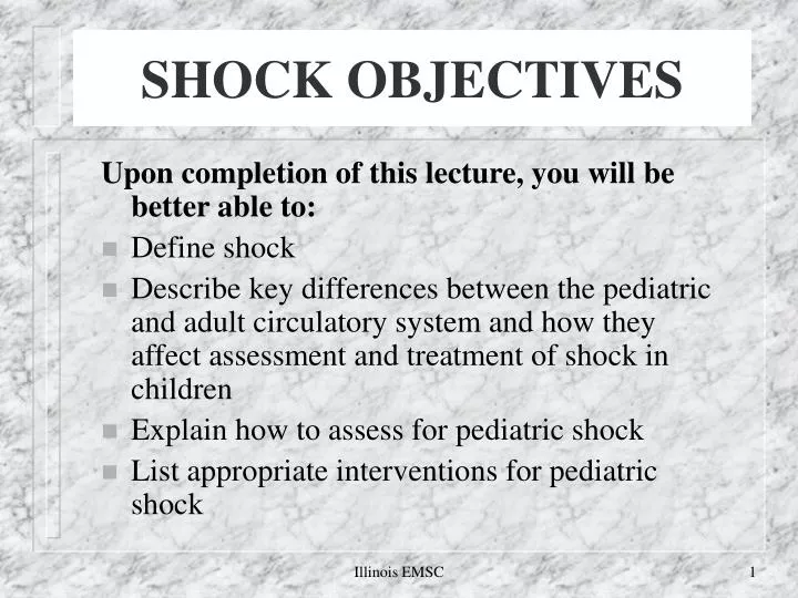 shock objectives