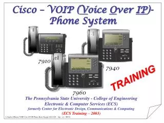 Cisco – VOIP ( V oice O ver IP )- Phone System