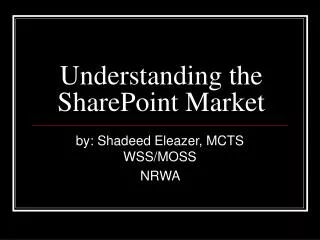 Understanding the SharePoint Market