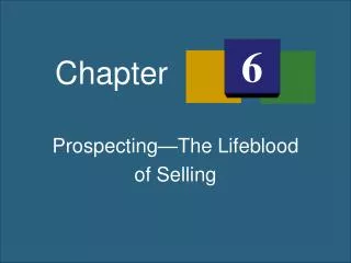 Prospecting—The Lifeblood of Selling