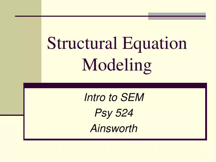 structural equation modeling