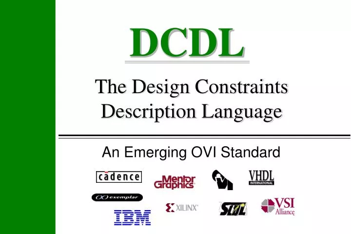the design constraints description language