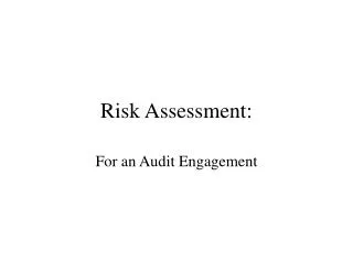 Risk Assessment: