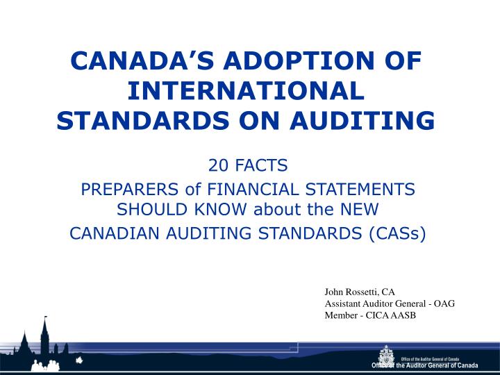 canada s adoption of international standards on auditing