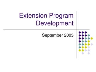 Extension Program Development