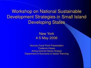 National Sustainable Development Strategy (NSDS)