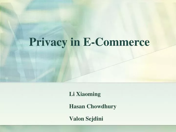 privacy in e commerce