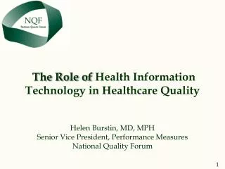 The Role of Health Information Technology in Healthcare Quality