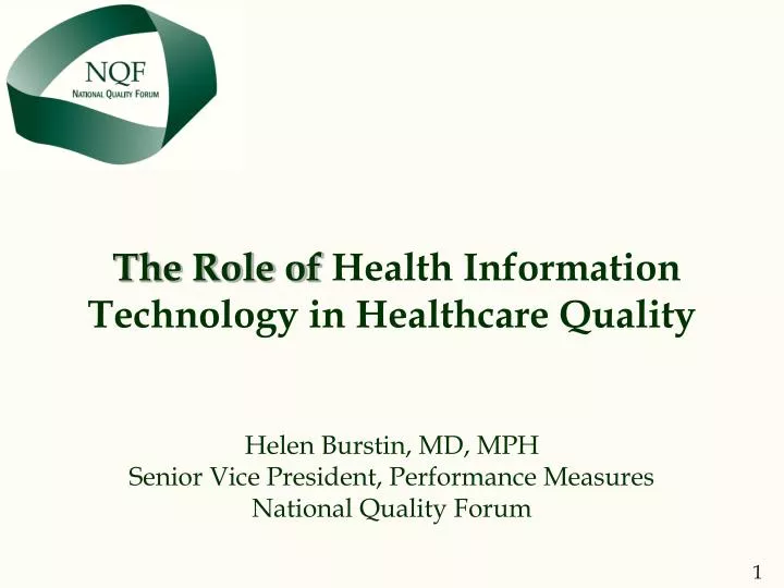the role of health information technology in healthcare quality