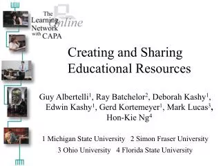 Creating and Sharing Educational Resources