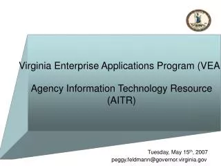 Virginia Enterprise Applications Program (VEAP)